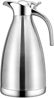 Insulated Water Bottle Stainless Steel Thermal Hot Cold Water Pitcher Insulated Coffee Tea Water Pot Household Water Kettle Glass Water Bottles (Color : Silver, Size : 2L Double Layer)