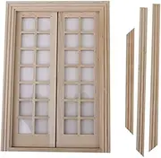 Vaguelly 1:12 Miniature DIY Doll House Model 28 Panel Wooden Door Interior Accessory