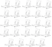 Djowyh Acrylic Plate Stand, Acrylic Display Stand, Pack of 24 Transparent Book Stands, Adjustable Holder for Cards, Frames, Pictures, Books, Electronic Products, Photo Displays