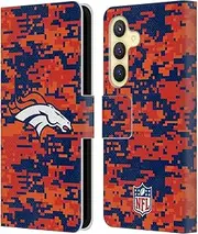 Head Case Designs Officially Licensed NFL Digital Camouflage Denver Broncos Graphics Leather Book Wallet Case Cover Compatible with Samsung Galaxy S24 5G