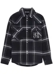 Palm Angels Checked Logo Flannel Overshirt - Grey - 52 (IT52 / XL) 52 (IT52 / XL)