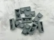 Lego Parts Lot x (10) Ct ~ Dark Bluish Gray Plate, 1 x 2 ~ No 3023