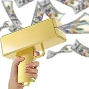 Sopu Make it Rain Money Gun Paper Playing Spary Money Toy Gun, Prop Money Gun Cash Gun Toy Party Supplies (Metallic Gold)