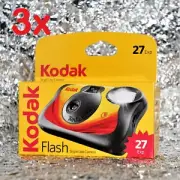 *NEW* 3x Kodak Flash 800 disposable camera - 27 exposures (Funsaver)
