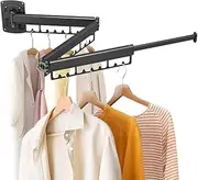CZGHYR Clothes Drying Rack Wall Mounted,Folding and Collapsible Indoor Laundry Hanger Dryer Rack,Clothes Drying Rack Suitable for Balcony, Laundry, Bathroom, Patio, Apartment, Dormitory (Gray)