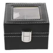 2 Grids Watch Box Child Travel Jewelry Mens Storage Case Display Organizer