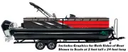 Black Red Silver Stripes Graphic Wrap Kit Decal Bass Fishing Boat Vinyl Pontoon