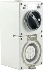 5 Pin Combination Switched Socket Outlet IP66 Round Pin