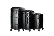 3PC Artemis Luggage Set Hard Shell Suitcase ABS+PC Jet Black