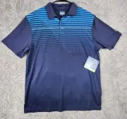 Ben Hogan Performance Blue Stripe Short Sleeve Golf Polo T-Shirts Men’s Medium