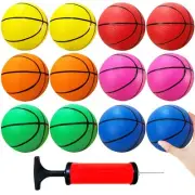 12 Pack 5 Inch Mini Colorful Basketballs with Pump for Toddlers Kids Pools