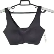 Women's Black Avia Sports Bra D-DD Nylon & Spandex Adjustable Hook & Eye Closure