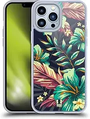 Head Case Designs Jungle Tropical Prints Gel Case [Military Grade Protection] Compatible with Apple iPhone 13 Pro Max