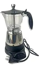 Mornest Electric Moka Pot Coffee Maker | Electric Espresso Maker with Auto Shutoff | Italian Classic | 360 Degree Rotating Base | 6 Cups (300ml) | Stainless Steel/Black