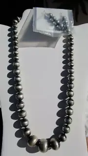 NEW Native American Navajo pearls sterling silver necklace earring set 83.9 gr