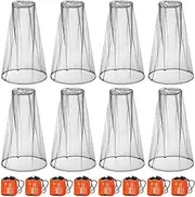 8 Pcs Mosquito Head Net Face Neck Fly Netting Hood Gray Mosquito Net Hat 18 x 18 Inch Bug Net for Head with Carry Bags to Prevent Insects Bugs Gnats for Outdoor Walking Camping Climbing