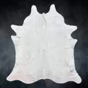 Extra Large Cream White Cowhide Rug Size 7.2 x 8.5 ft---4917