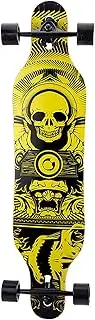 Sports Longboard Street Skateboard, 31.2" 9-Layer Maple Wood Four-Wheel ABEC-9 Bearing Skeleton King Pattern Skateboard Adult Road Brush Street Dance Board