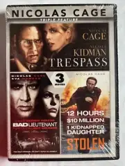 Nicolas Cage Triple Feature (DVD, 2018) Trespass, Bad Lieutenant & Stolen