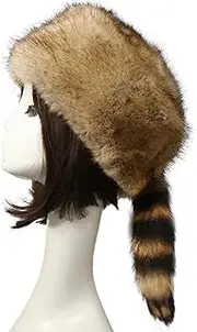 [KEJAN] Cute Raccoon Tail Windproof Russian Winter Ski Hat - Warm Thick Plush Classic Cap for Men and Women