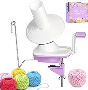 Yarn Ball Winder Hand Operated, Yarn Cake Wool Winder, Purple Yarn Ball Winder for Crocheting and Knitting, Wool Winder Holder Knitting Yarn Winder, The Helper for Knitting Enthusiast