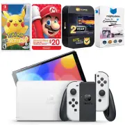 Nintendo Switch White OLED + Pokemon Let's Go, Pikachu! + $20 eShop Gift Card