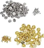 NUOBESTY 100 Sets DIY Jewelry Accessories Clutch Badge Lapel Pins Insignia Clutch Blank Tie Backs Lapel Holder Pin Backs Brooch Clasp Butterfly Buckle Lapel Clip