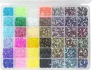 20000Pcs Nail Art Rhinestones, BetterJonny 42 Colors 3mm Round Nail Flatback Rainbow Gems Set AB Glitter Flat-Bottomed Rhinestone for Crafts Decoration and Jewelry Making