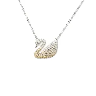 【SWAROVSKI 施華洛世奇】Swan 璀璨漸層水晶天鵝銀色項鍊