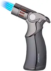 JH& Torch Lighter Quad 4 Jet Flame Refillable Butane Cigar Lighters Adjustable Windproof Lighter Butane NOT Included Black