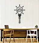 Vinyl Wall Decal Idea Brain Lightbulb Key Brainstorm Office Stickers (ig6128)
