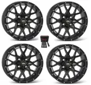ITP Hurricane UTV Wheels/Rims Matte Black 12" Polaris Ranger XP 9/1K (4)