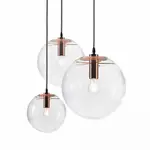 北歐玻璃圓球吊燈現代吊燈單頭餐廳吧台三頭吊燈個性創意透明泡泡吊燈