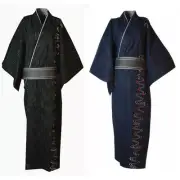 Japanese Yukata Kimono Double-layered Cotton Bathrobe Robe Men's Long Pajamas