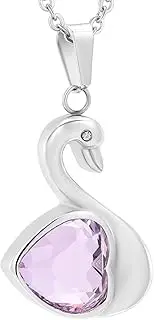 BIAIHQIE Pet Cremation Pendant Keepsake Memorial Ashes Urn Holder Necklace Men/Women Swan Stainless Steel Cremation Urn Locket