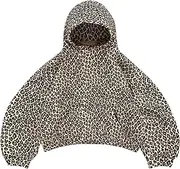 [Dsewpaur] Oversized Leopard Hoodie Cheetah Print Sweatshirt Pullover Long Sleeve Casual Loose Fit Fall Y2k Graphic Hoodies