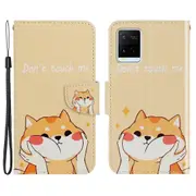 Anti-scratch Drop-proof Pattern Printing Case Pu Leather Flip Wallet Cross Texture Stand Cover For Vivo Y21/y21s/y33s