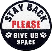 TailWag Planet Service Dog Stay Back Please Give Us Space Morale Tactical Patch Embroidered Badge Fastener Hook & Loop Emblem