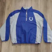 NWT NFL Indianapolis Colts 1/4 Zip Pullover Jacket Blue/Grey Size XL