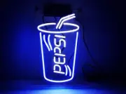 New Pepsi Drink Coke Cola Acrylic 14" Neon Light Sign Lamp Real Glass Wall Decor