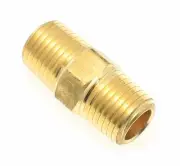 1pc Brass Hex Pipe Nipple 1/4" NPT Male - 1/4" BSPP (G) Male MettleAir 122-NBGB