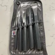 New Rare Vintage Fulton Chisel 5 Pc Set Made In Usa With Holding Pouch
