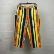 NWT Harve Bernard Women's Striped Stretch Cropped Pants Size 8 Retro Y2K Casual