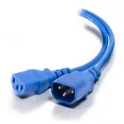 [MF-C13C14-03-BLU] 3m IEC C13 to IEC C14 Computer Power Extension Cord Male to Female Blue