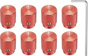 uxcell 8 Pcs Aluminium Potentiometer Knobs, 1/4"(6mm) IDx1/2(12.5mm) ODx5/8(16mm) Height Universal Volume Tone Control Knobs for Guitar, Bass, Oval Indicator, Red
