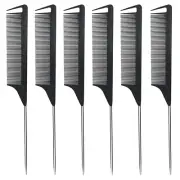 Metal Carbon Fiber Parting Rat Tail Comb for Women Men Kids Braiding Styling Hai