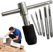 T Handle Tap Wrench Set, Tap Wrench Tool Set - Machine Screw Tap Kit - Household Ratchet Tap Wrench T-Type Screw Up Tool