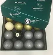 Aramith Special: 2" UK Pub Premier Tournament Pool Set - Silver & Gold, Number 8 & 1 7/8" Cue Ball