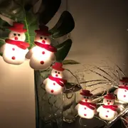 Snowman Elk Christmas Tree Decor LED Garland String Lights Indoor Home Lights