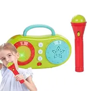 Karaoke Machine, Multifunctional Singing Machine, Wireless Microphone & Speaker with LED Lights, Fun and Educational Music Toy, Interactive Musical Playset for Kids